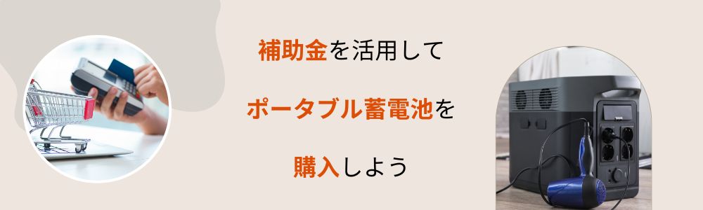 補助金を活用してポータブル蓄電池を購入