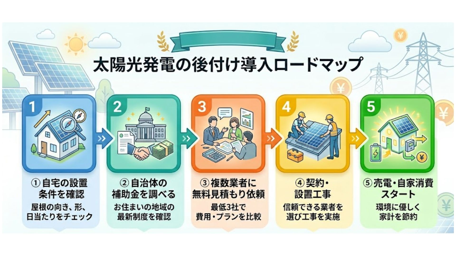 太陽光発電の後付け導入を成功させるために